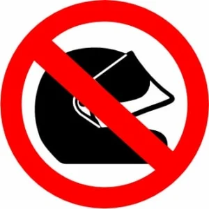 Wearing of safety helmets Prohibited