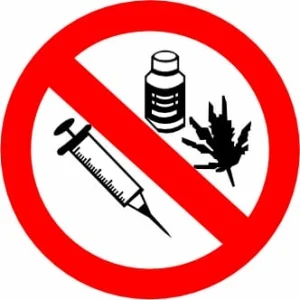 Drugs Prohibited Sticker