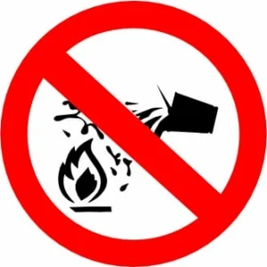 Water As Extinguishing Prohibited Stickers