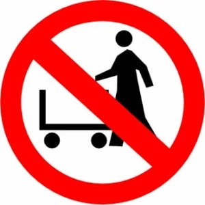 Hand Tramming Prohibited Stickers