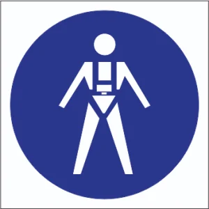 Full body harnesses and Lifelines Shall Be Worn Sticker