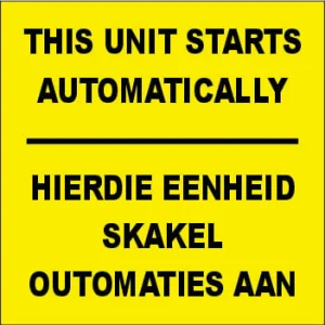 KM014 - This unit starts automatically
