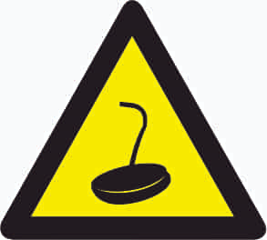 Warning of Magnet Crane Sign