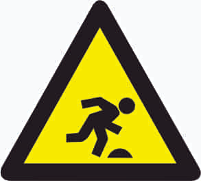 Warning of Tripping Hazards Sign