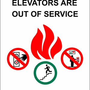In case of fire safety sign