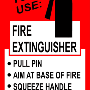 Instruction on how to use a fire extinguisher