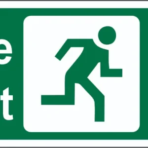 Arrow Right, Running man right with Fire Exit safety sign