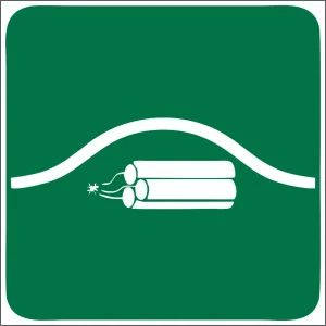 Location Of Bomb Bag SABS safety sign