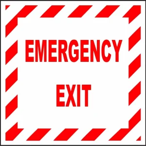 Emergency Exit Red border safety sign